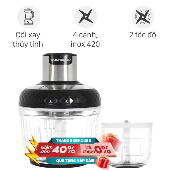 Máy xay thịt đa năng Sunhouse SHD5412 300W 2 lít/0.3 lít