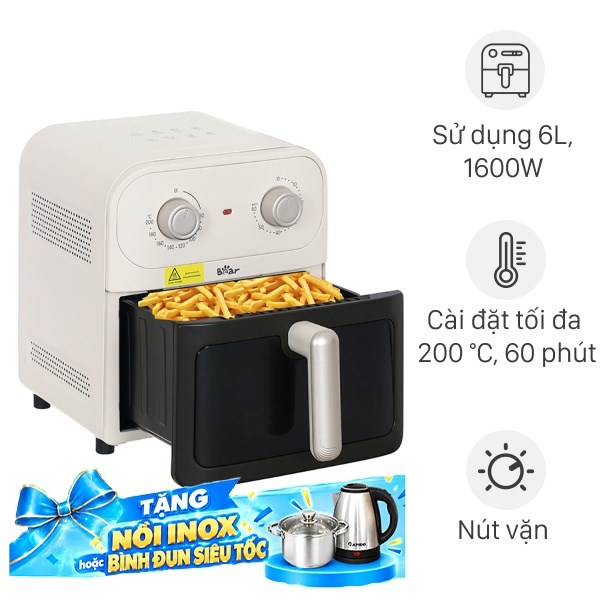 Nồi chiên không dầu Bear 6 lít BAF-P63W1