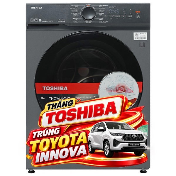 Máy giặt sấy Toshiba Inverter giặt 10.5 kg - sấy 7 kg TWD-T21BU115UWV(MG)