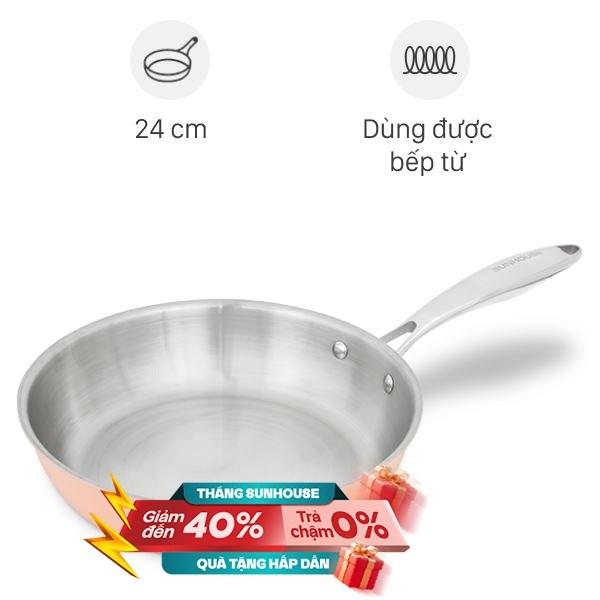 Chảo inox đáy từ Sunhouse IN24M6P