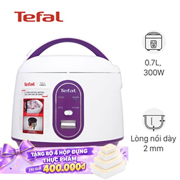 Nồi cơm nắp gài Tefal 0.7 lít RK224168