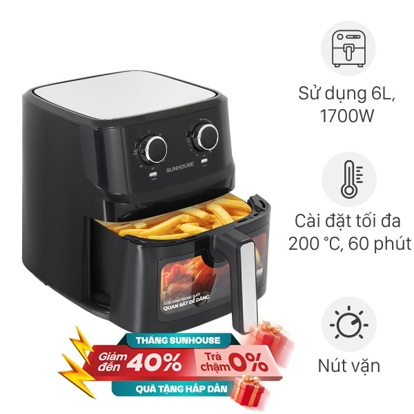 Nồi chiên không dầu Sunhouse 6.5 lít SHD4030