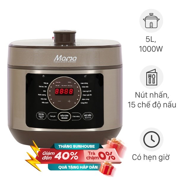 Nồi áp suất điện Sunhouse 5 lít SHD1580