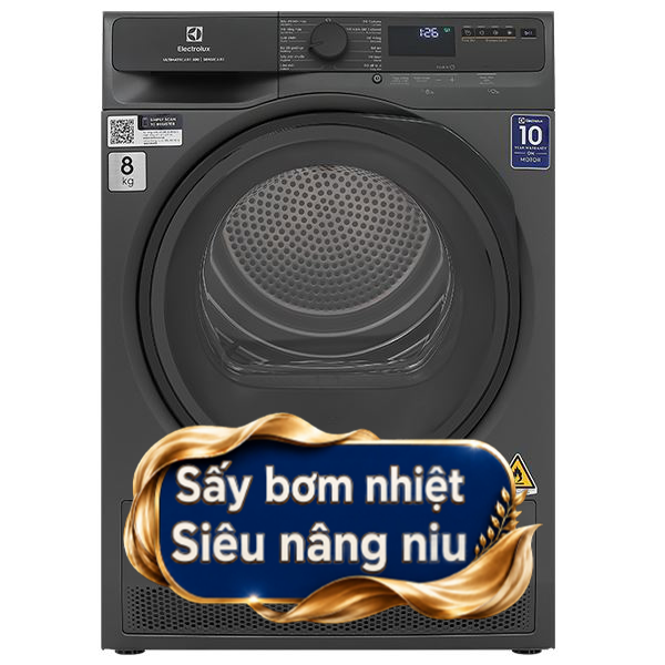 Máy sấy bơm nhiệt Electrolux 8 Kg EDH803J5SC