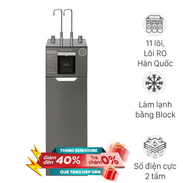 Máy lọc nước RO nóng nguội lạnh Hydrogen Sunhouse UltraX SHA76668SH 11 lõi
