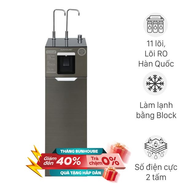 Máy lọc nước RO nóng nguội lạnh Hydrogen Sunhouse UltraX SHA76688SH 11 lõi