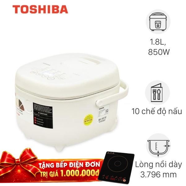 Nồi cơm điện tử Toshiba 1.8 lít RC-18DR4TVN(W)