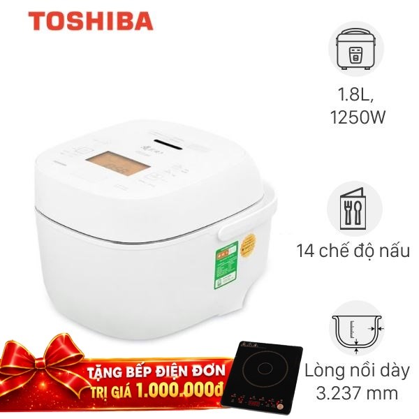Nồi cơm áp suất cao tần Toshiba 1.8 lít RC-18VXWVN(W)