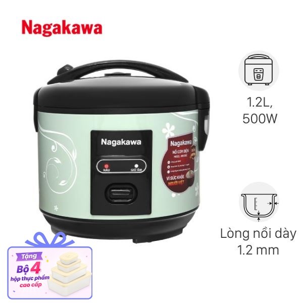 Nồi cơm nắp gài Nagakawa 1.2 lít NRC3812