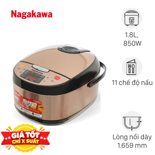 Nồi cơm điện tử Nagakawa 1.8 lít NER5556