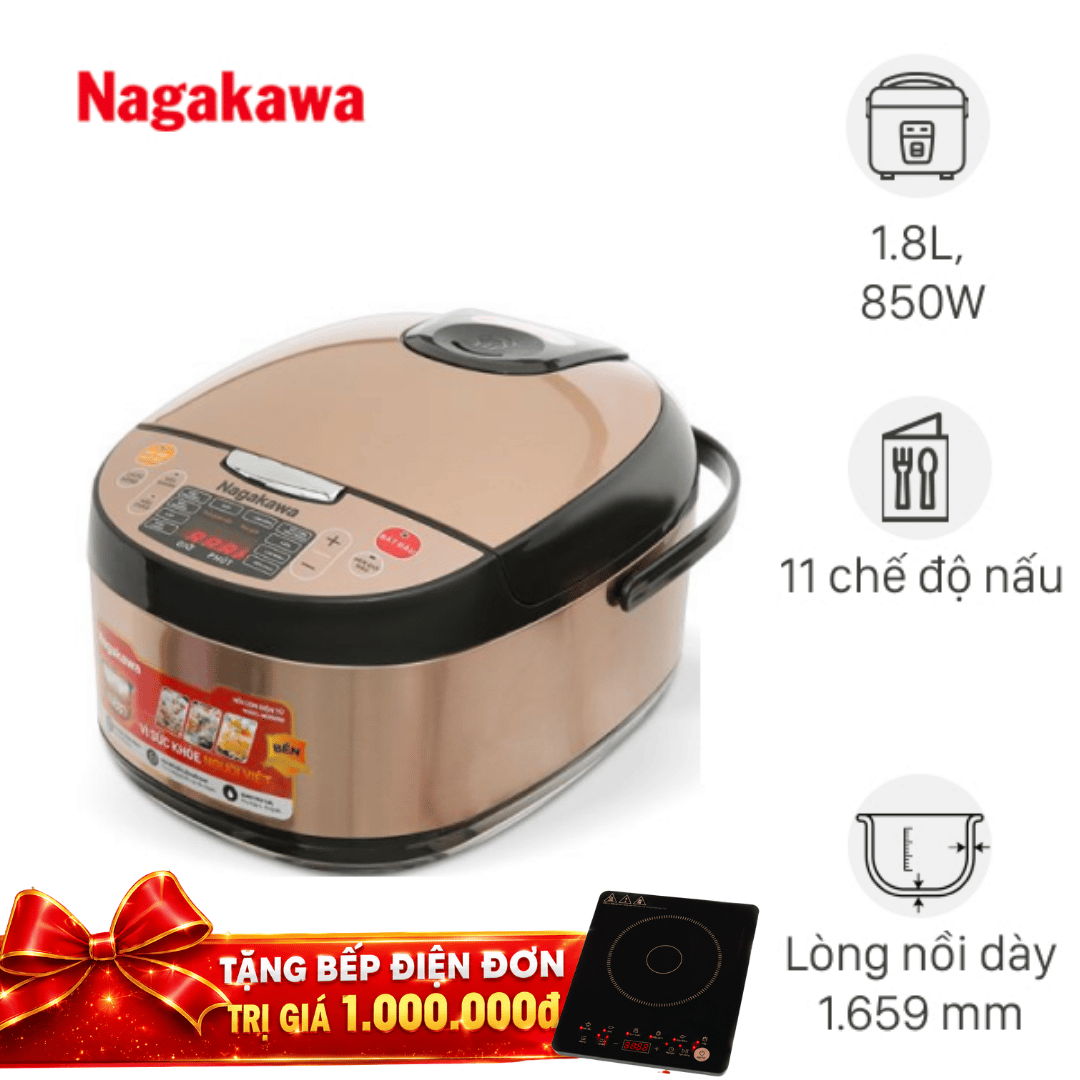 Nồi cơm điện tử Nagakawa 1.8 lít NER5556