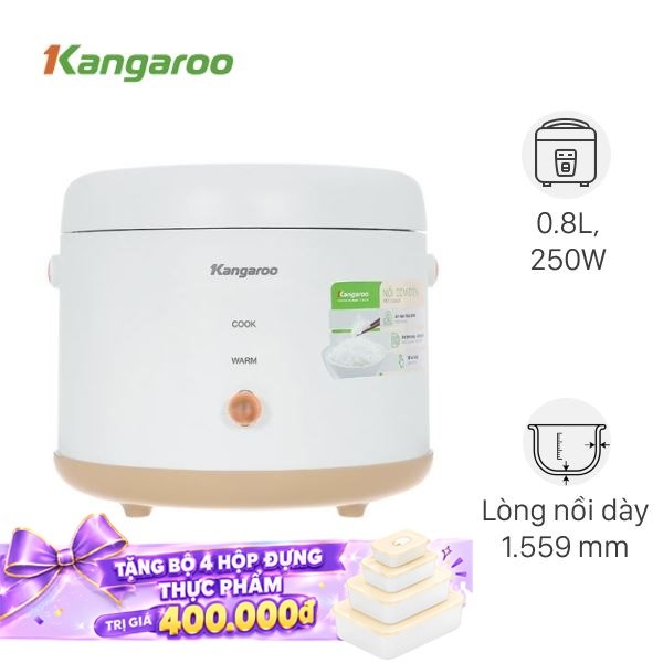Nồi cơm nắp gài Kangaroo 0.8 lít KGRC08M3