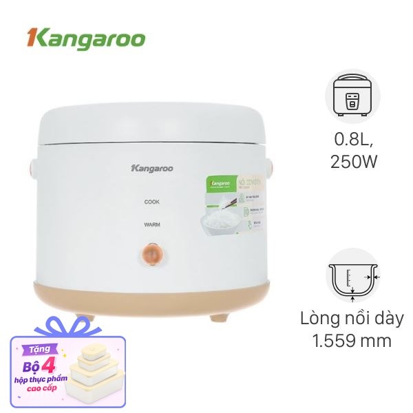 Nồi cơm nắp gài Kangaroo 0.8 lít KGRC08M3