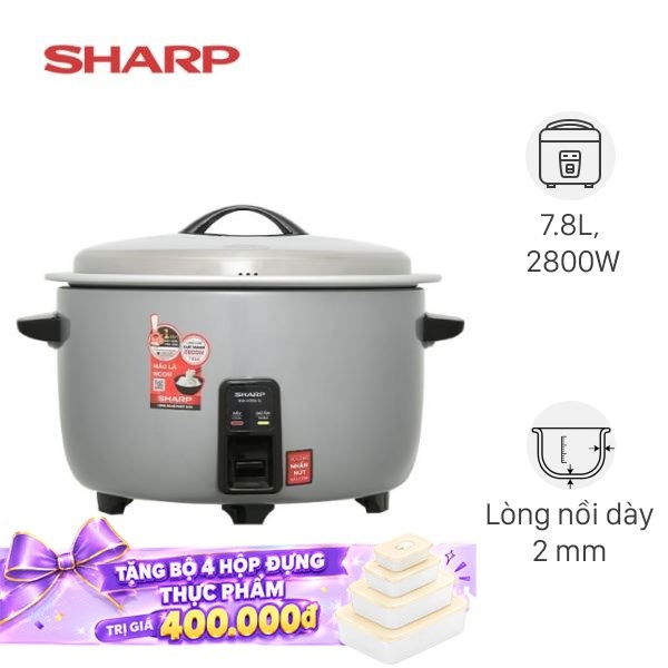 Nồi cơm nắp rời Sharp 7.8 lít KSH-H78V-SL