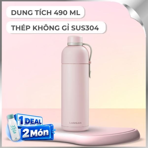Bình giữ nhiệt nóng lạnh Inox 490 ml Lock&Lock LHC4267PIK
