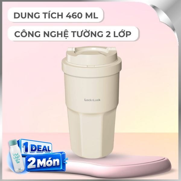Bình giữ nhiệt nóng lạnh Inox 460 ml Lock&Lock LHC3329BEG