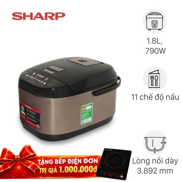 Nồi cơm điện tử Sharp 1.8 lít KS-TH18E2O-RS