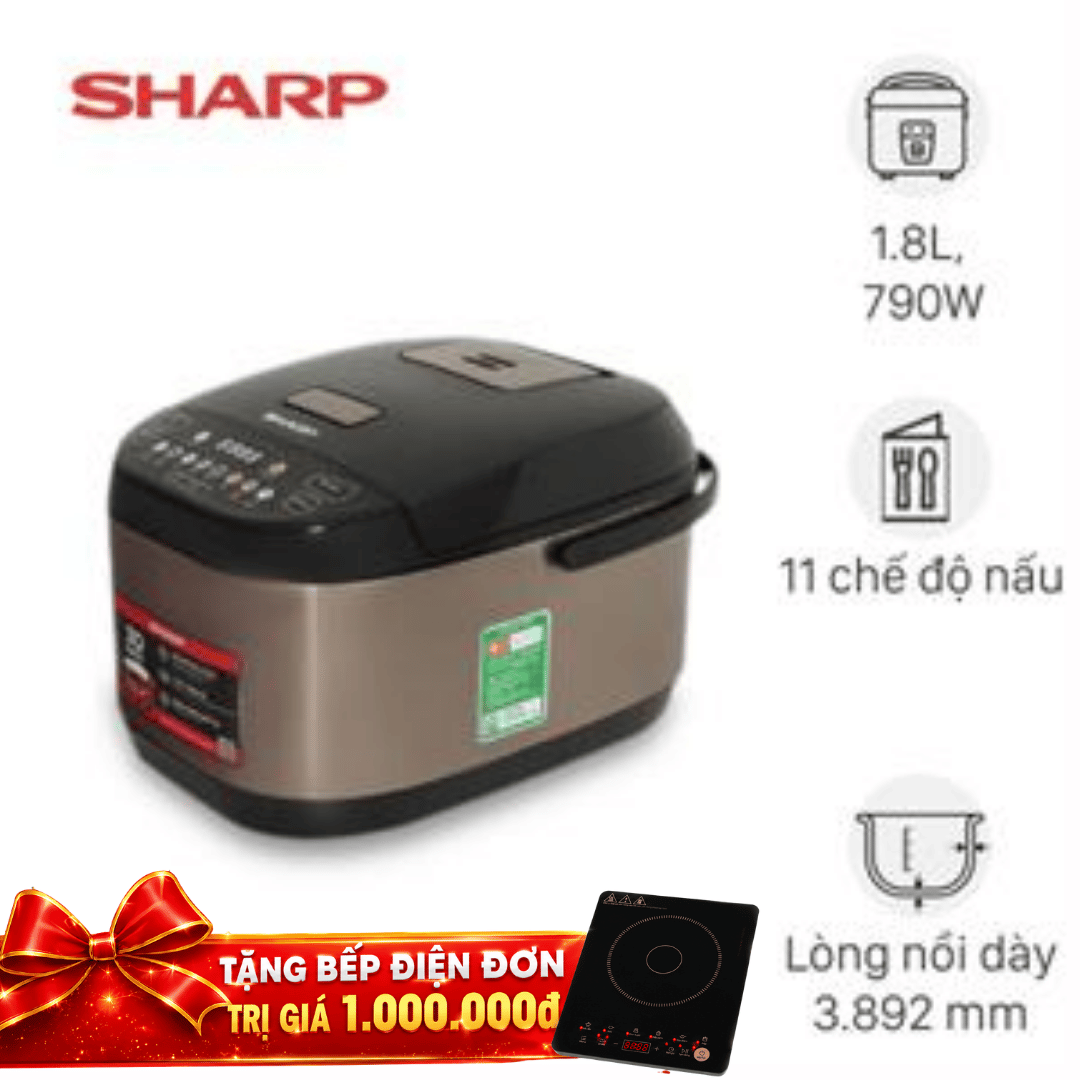 Nồi cơm điện tử Sharp 1.8 lít KS-TH18E2O-RS