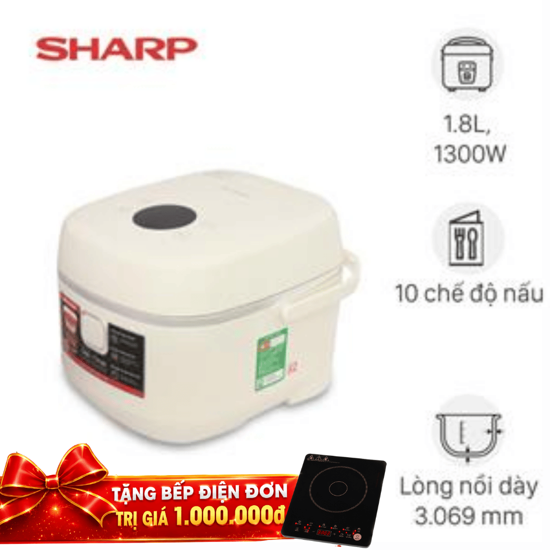 Nồi cơm điện cao tần Sharp 1.8 lít KS-IH18IX-WH