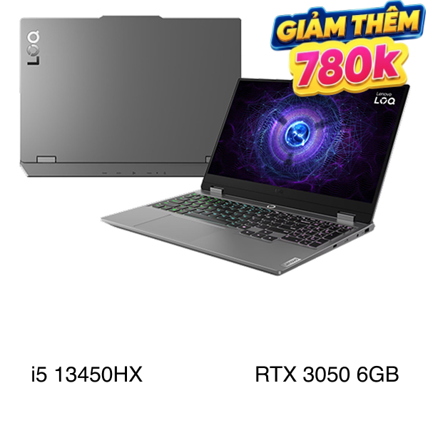 Laptop Lenovo Gaming LOQ 15IRX9 - 83DV01ANVN (i5 13450HX, 16GB, 1TB, RTX 3050 6GB, Full HD 144Hz, Win11)