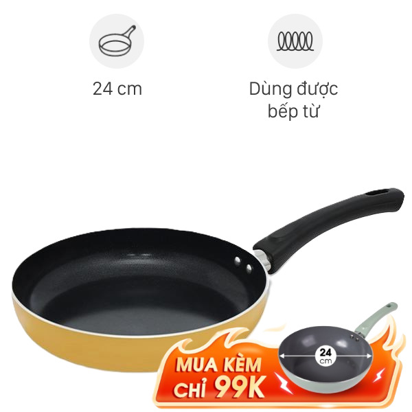 Chảo nhôm chống dính đáy từ Elmich Smartcook SM5962LY24