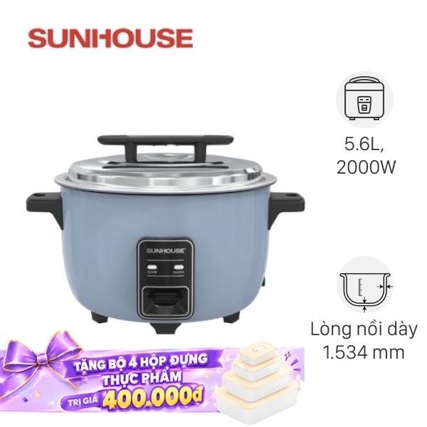 Nồi cơm nắp rời Sunhouse 5.6 lít SHD8156
