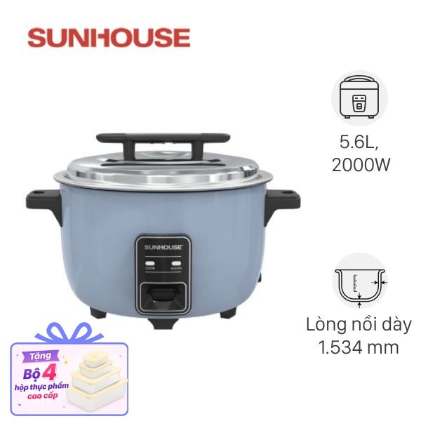 Nồi cơm nắp rời Sunhouse 5.6 lít SHD8156