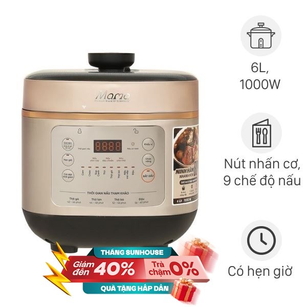 Nồi áp suất điện Sunhouse 6 lít SHD1670