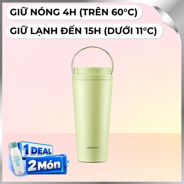 Bình giữ nhiệt nóng lạnh Inox 550 ml Lock&Lock LHC3345GRN