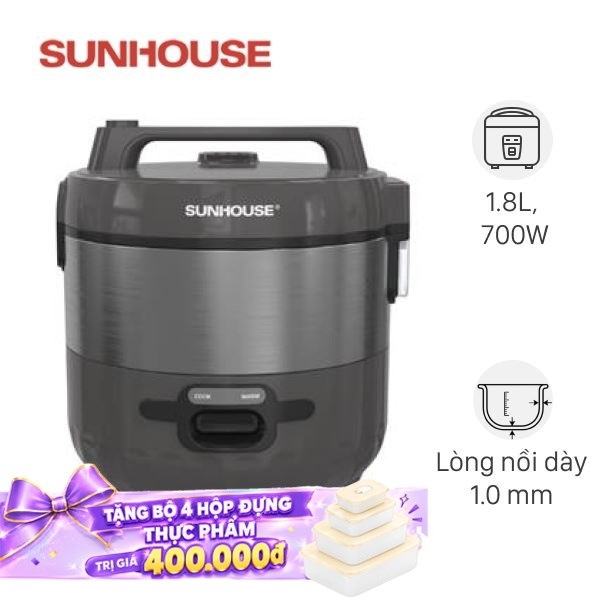 Nồi cơm nắp gài Sunhouse 1.8 lít SHD8600DMX
