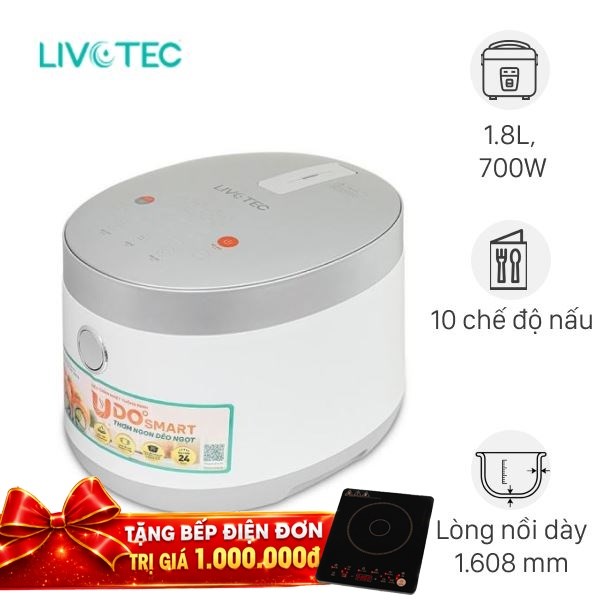 Nồi cơm điện tử Livotec 1.8 lít LRC-E8218W