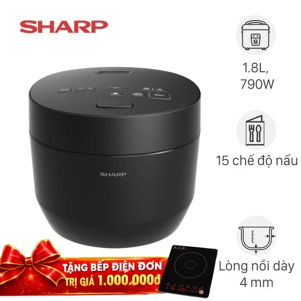 Nồi cơm điện tử áp suất Sharp 1.8 lít KS-TW181V-B