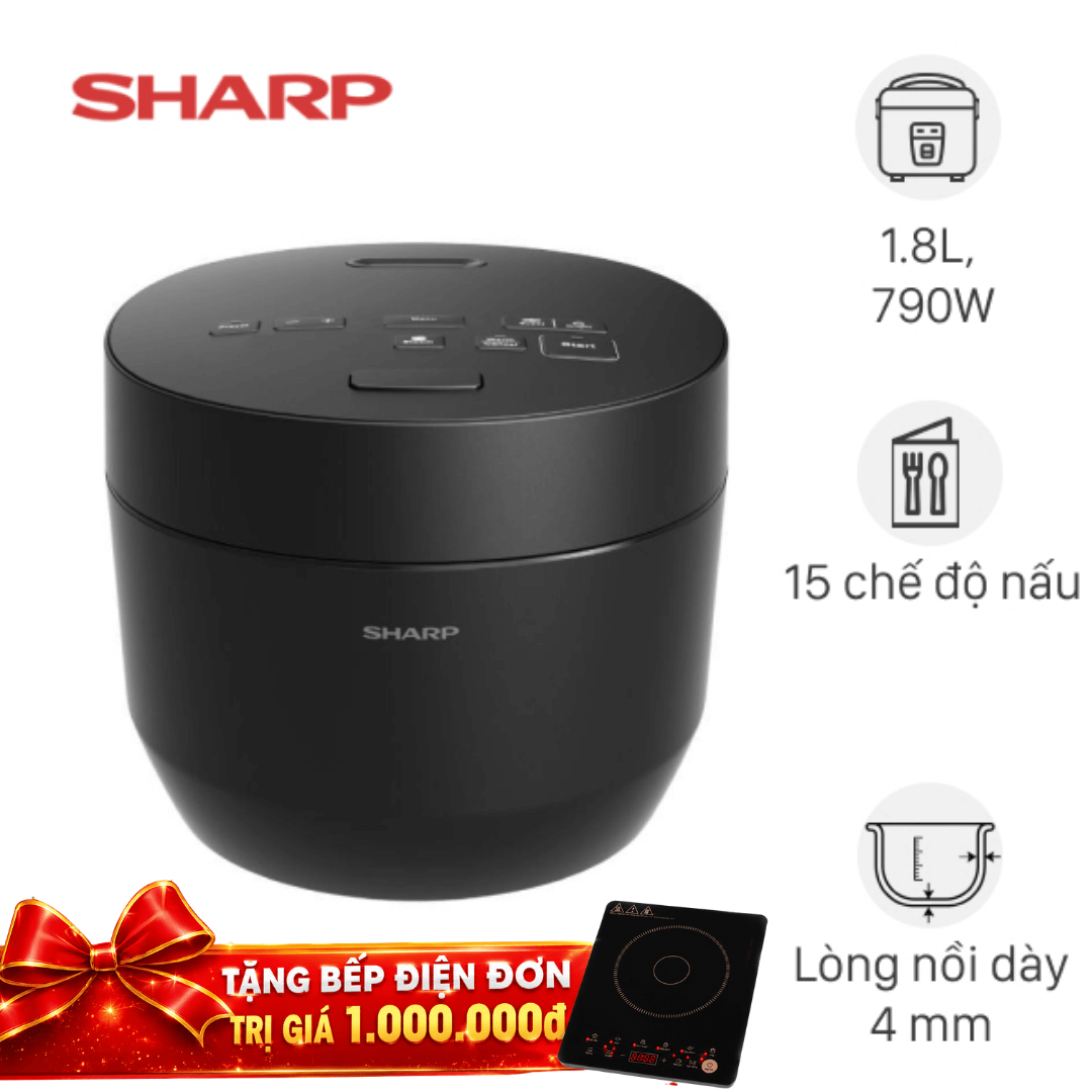 Nồi cơm điện tử áp suất Sharp 1.8 lít KS-TW181V-B