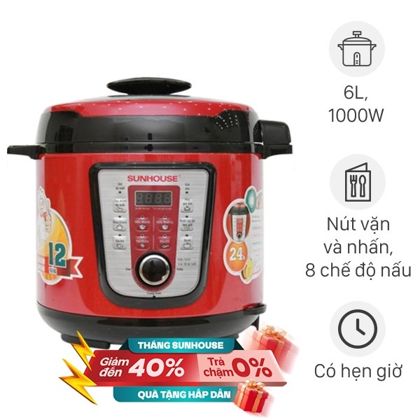Nồi áp suất điện Sunhouse 6 lít SHD 1767