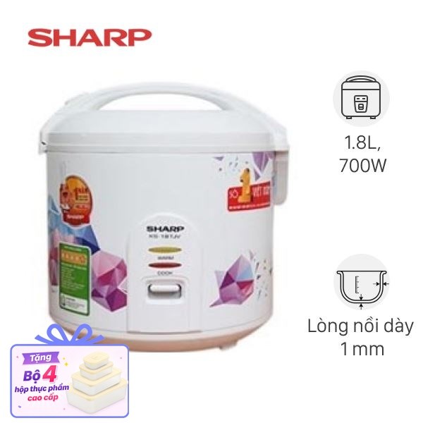 Nồi cơm nắp gài Sharp 1.8 lít KS-18TJV