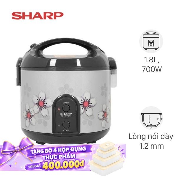 Nồi cơm nắp gài Sharp 1.8 lít KS-NR191STV