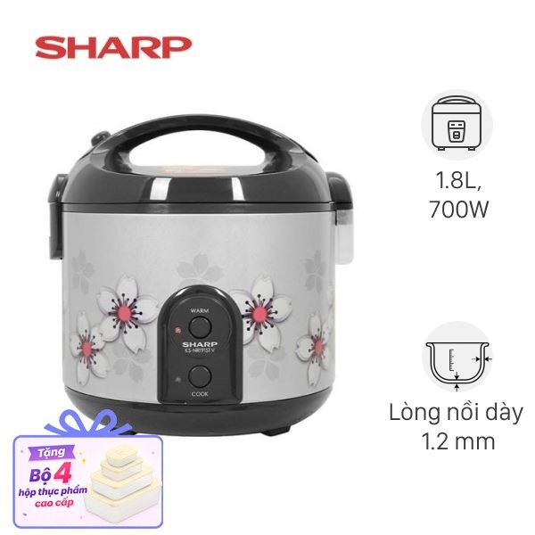 Nồi cơm nắp gài Sharp 1.8 lít KS-NR191STV
