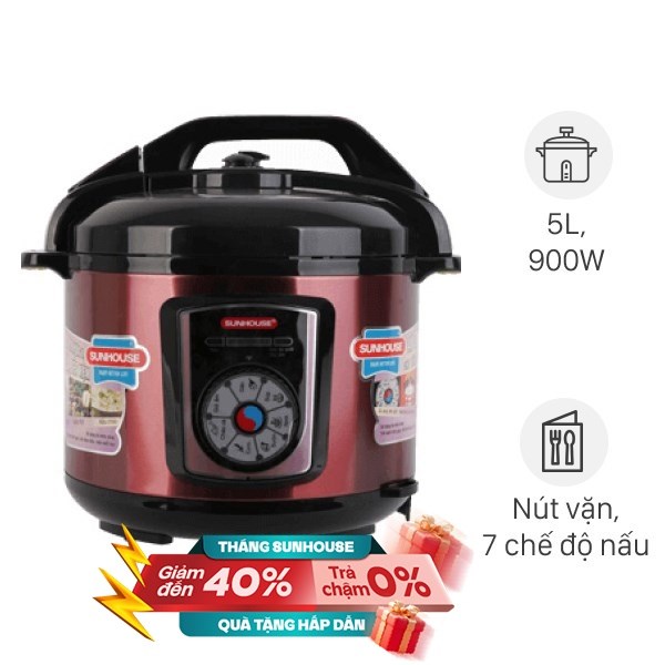 Nồi áp suất điện Sunhouse 5 lít SHD1755