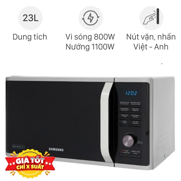 Lò vi sóng có nướng Samsung MG23K3575AS/SV-N