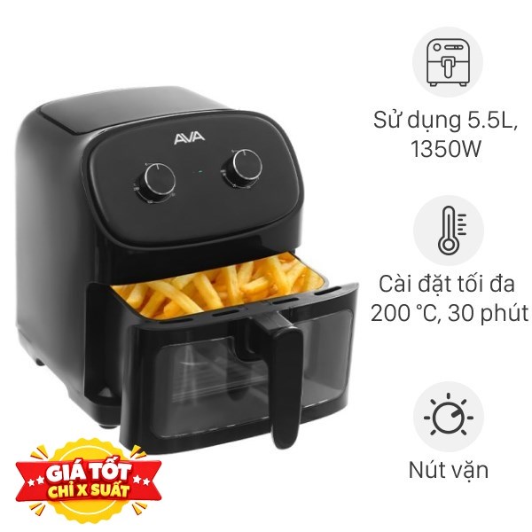 Nồi chiên không dầu AVA 5.5 lít 55K07A