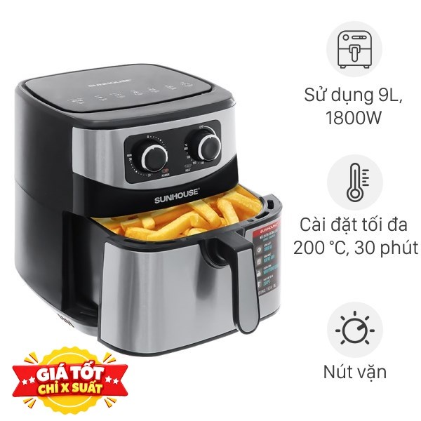 Nồi chiên không dầu Sunhouse 9 lít SHD4035