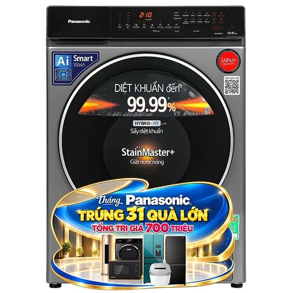 Máy giặt Panasonic Inverter giặt 9.5 kg - sấy tiện ích 2 kg NA-V95FC1LVT