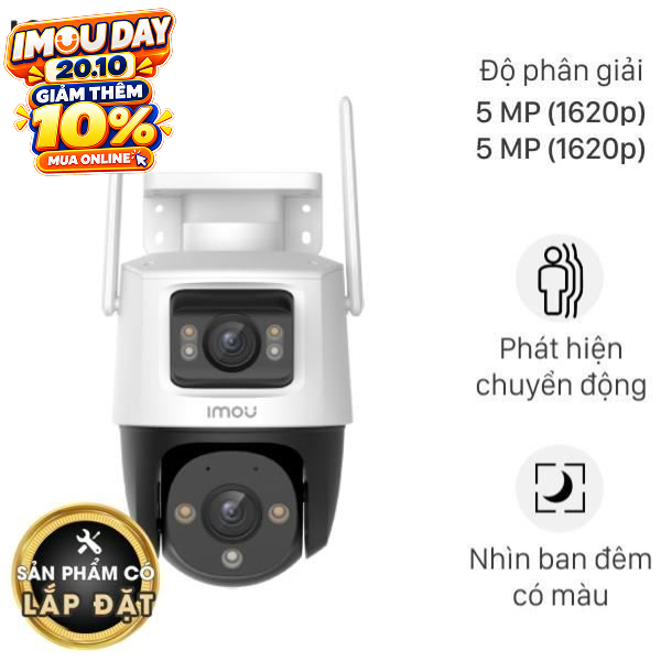 Camera IP Ngoài trời 360 Độ 5MP IMOU Cruiser Dual S7XP-10M0WED
