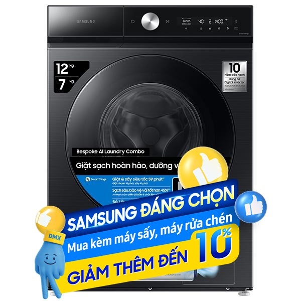 Samsung Inverter Giặt 12 Kg - Sấy 7 Kg WD12DB7B85GBSV