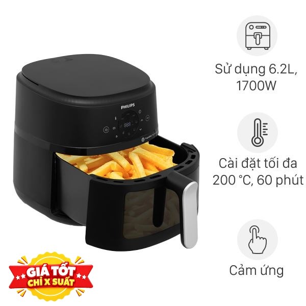 Nồi chiên không dầu Philips 6.2 lít NA231/00