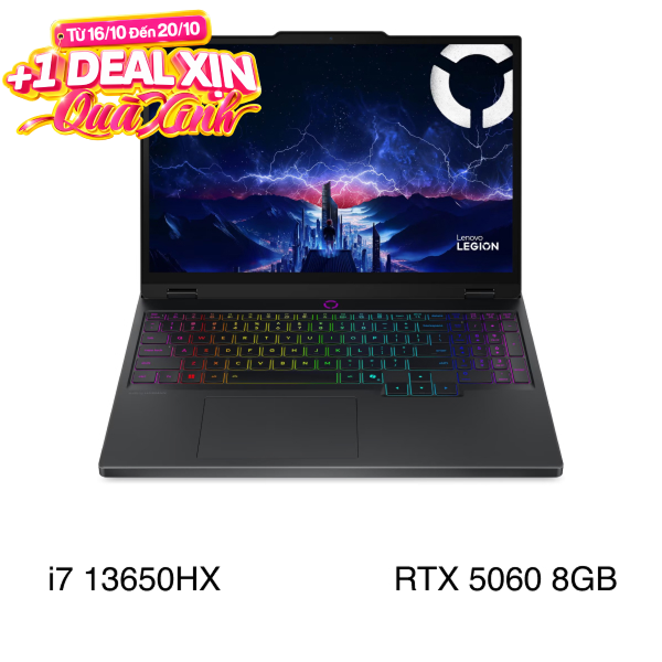 Laptop Lenovo Gaming Legion 5 15IRX10 - 83LY00HQVN (i7 13650HX, 16GB, 512GB, RTX 5060 8GB, WUXGA 165Hz, OfficeH24, Win11)