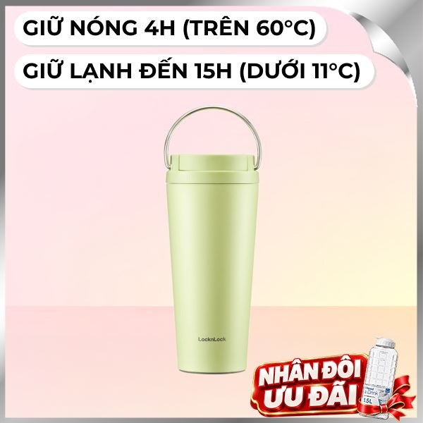 Bình giữ nhiệt Inox 304 550 ml Lock&Lock LHC3345GRN