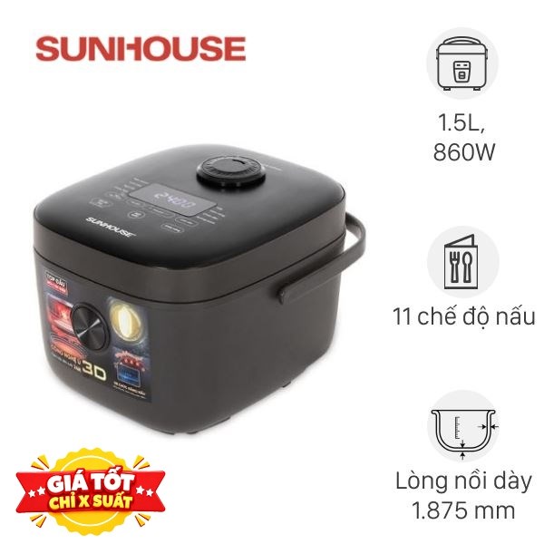 Nồi cơm điện tử Sunhouse 1.5 lít SHD8823