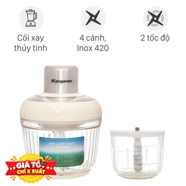 Máy xay thịt đa năng Kangaroo KGM2P1G 300W 2 lít/0.3 lít