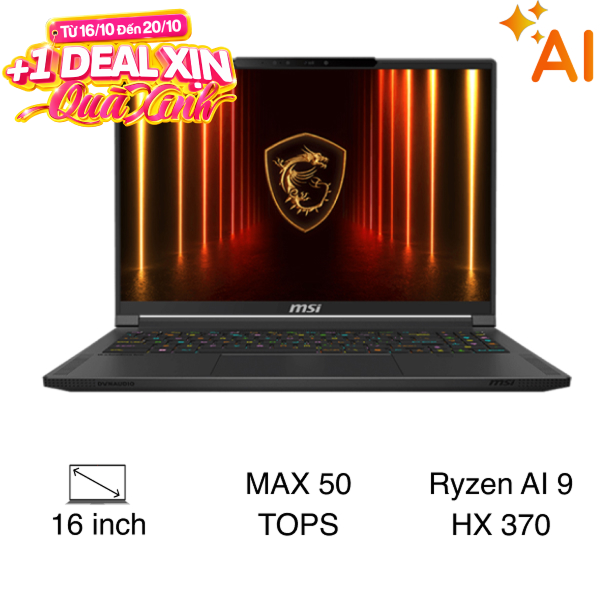 MSI Gaming Stealth A16 AI+ A3XWFG R9 AI HX 370 (018VN)